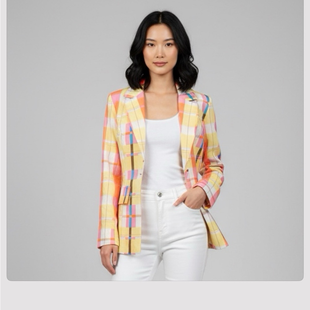 Colorful Plaid Women's Blazer